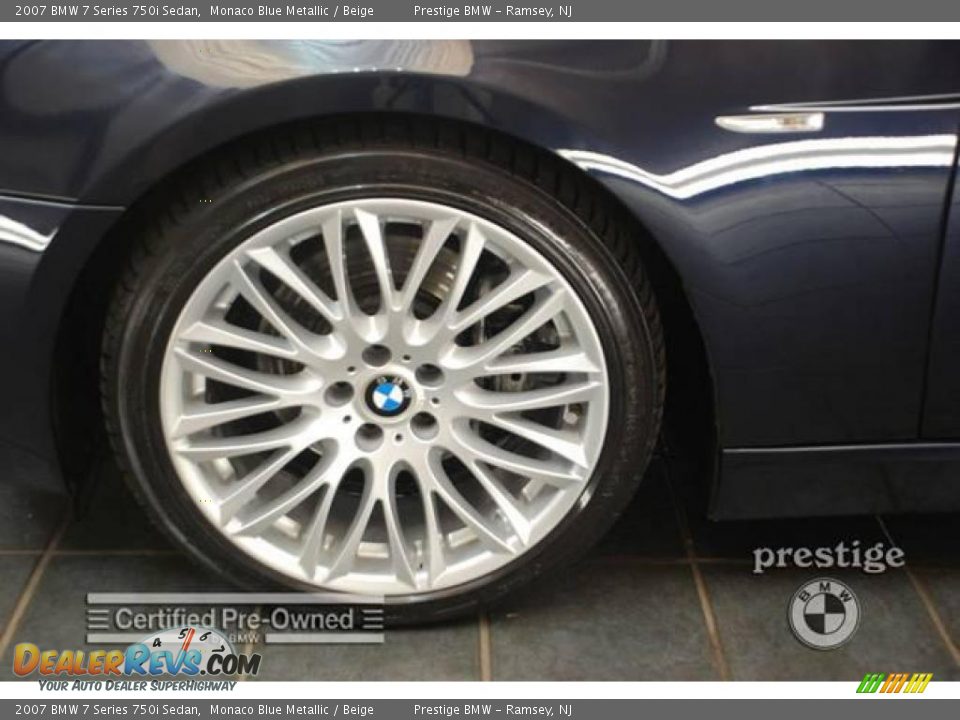 2007 BMW 7 Series 750i Sedan Monaco Blue Metallic / Beige Photo #9