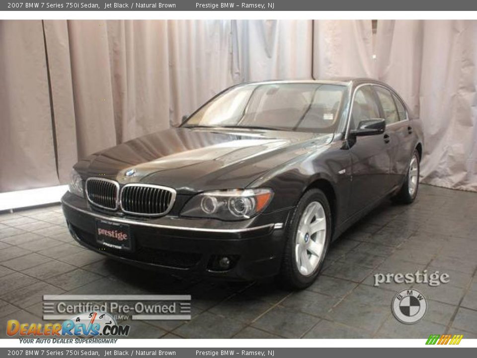 2007 BMW 7 Series 750i Sedan Jet Black / Natural Brown Photo #1