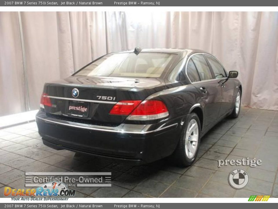 2007 BMW 7 Series 750i Sedan Jet Black / Natural Brown Photo #2