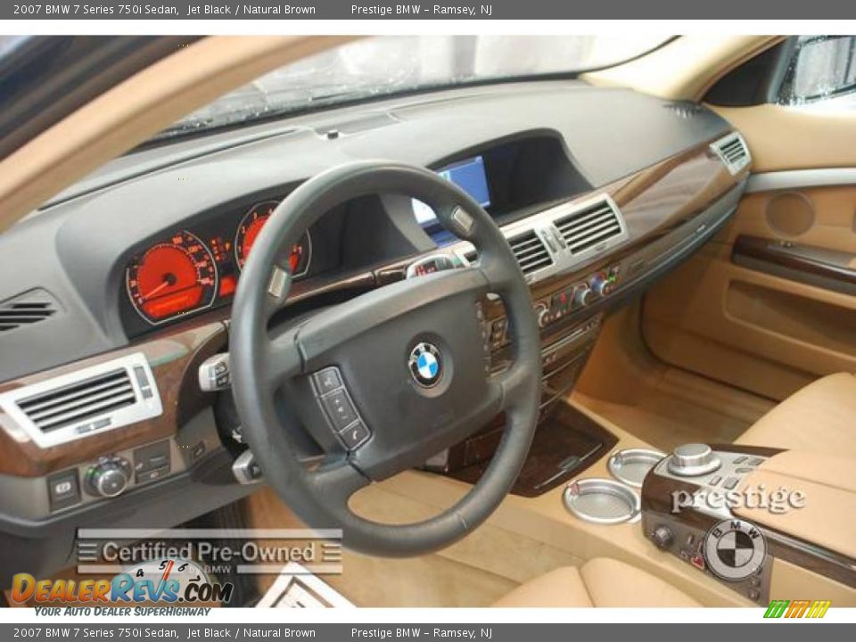 2007 BMW 7 Series 750i Sedan Jet Black / Natural Brown Photo #5