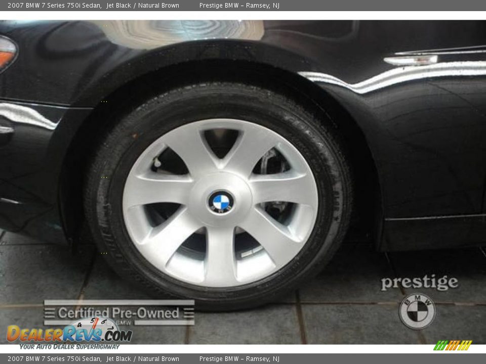 2007 BMW 7 Series 750i Sedan Jet Black / Natural Brown Photo #6