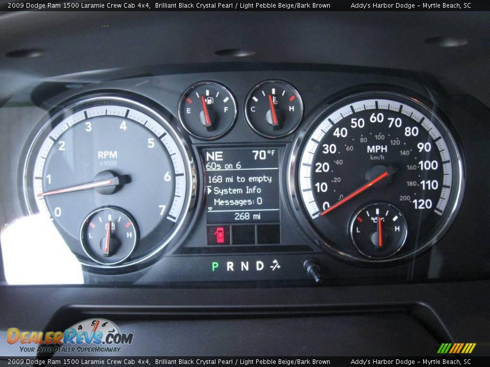 2009 Dodge Ram 1500 Laramie Crew Cab 4x4 Brilliant Black Crystal Pearl / Light Pebble Beige/Bark Brown Photo #22