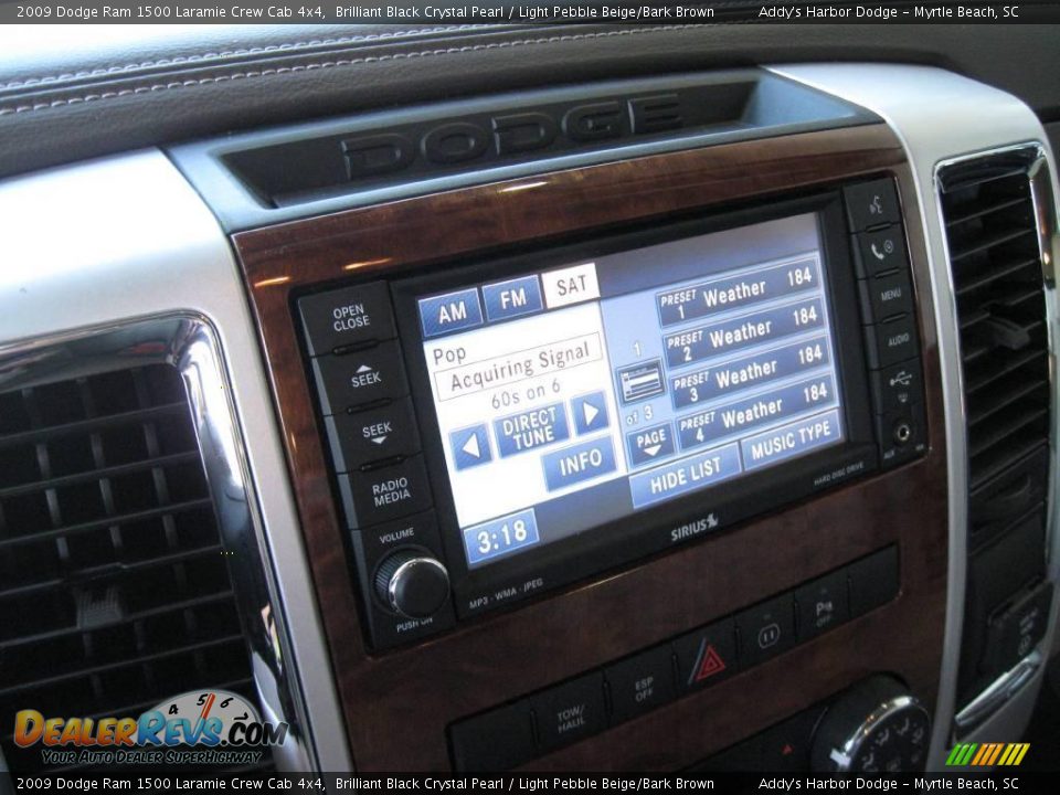 2009 Dodge Ram 1500 Laramie Crew Cab 4x4 Brilliant Black Crystal Pearl / Light Pebble Beige/Bark Brown Photo #23