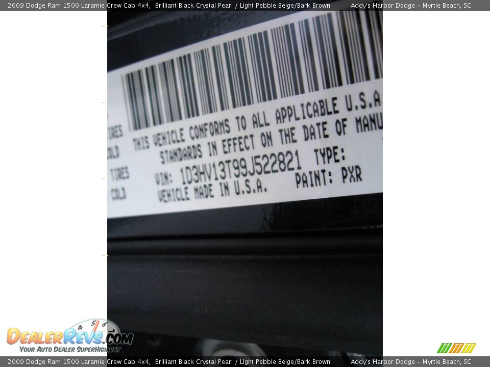 2009 Dodge Ram 1500 Laramie Crew Cab 4x4 Brilliant Black Crystal Pearl / Light Pebble Beige/Bark Brown Photo #26