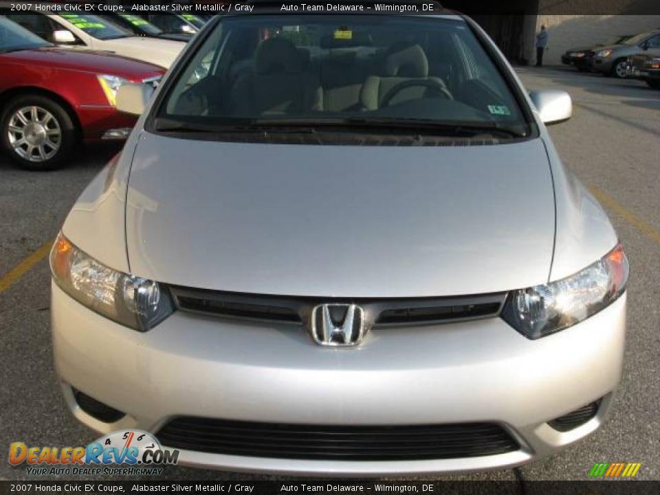 2007 Honda Civic EX Coupe Alabaster Silver Metallic / Gray Photo #3