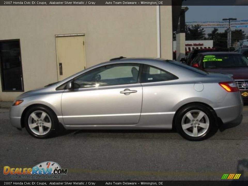 2007 Honda Civic EX Coupe Alabaster Silver Metallic / Gray Photo #4