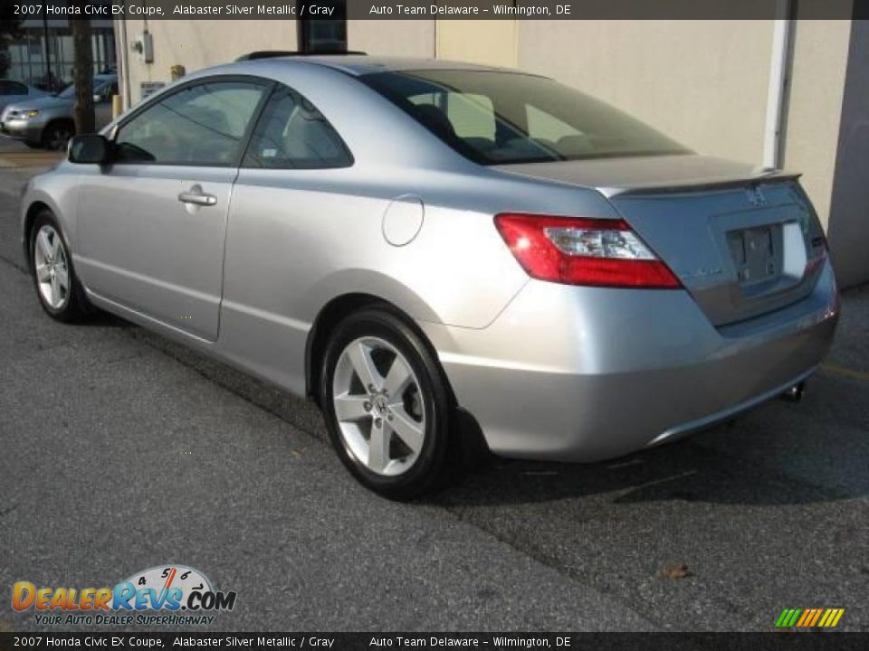 2007 Honda Civic EX Coupe Alabaster Silver Metallic / Gray Photo #5
