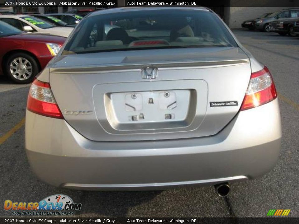2007 Honda Civic EX Coupe Alabaster Silver Metallic / Gray Photo #6