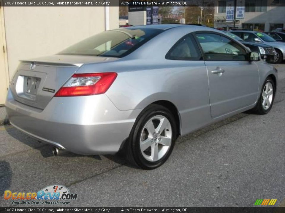 2007 Honda Civic EX Coupe Alabaster Silver Metallic / Gray Photo #7