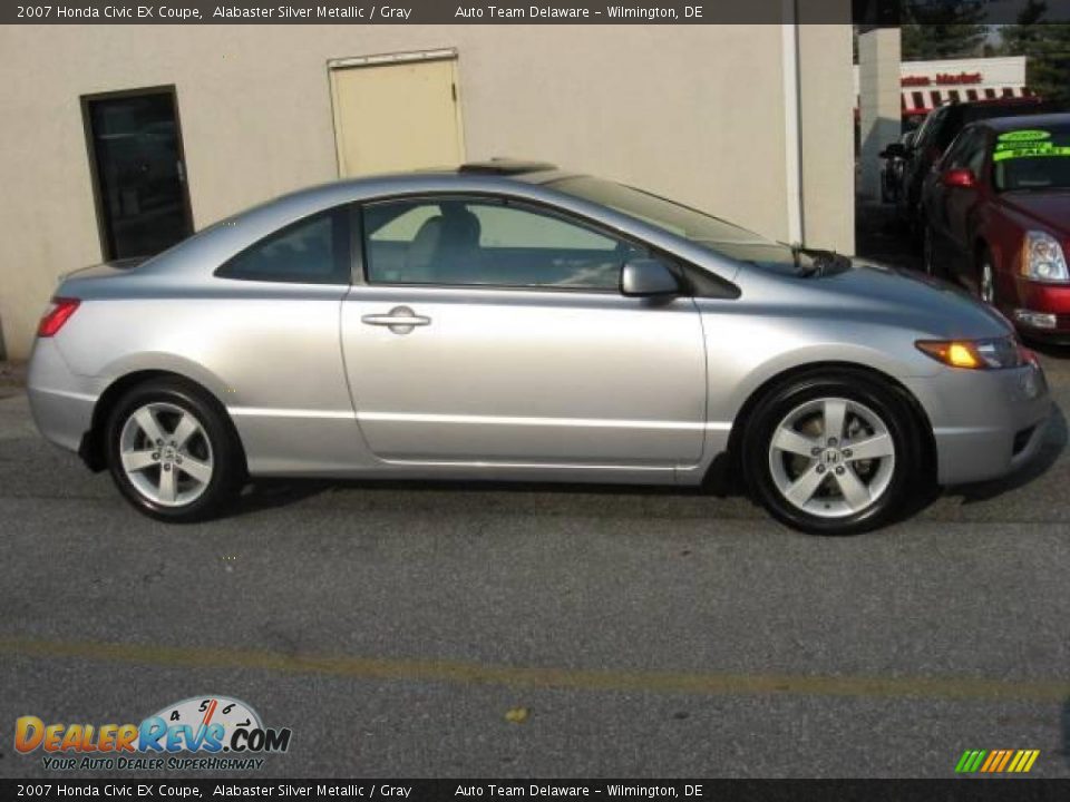 2007 Honda Civic EX Coupe Alabaster Silver Metallic / Gray Photo #8
