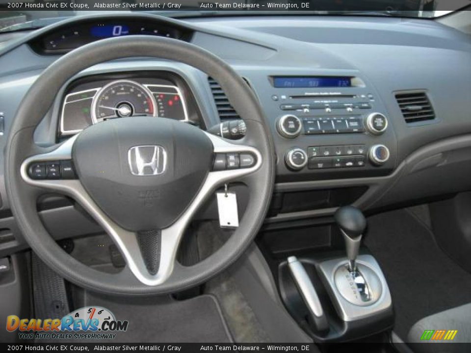 2007 Honda Civic EX Coupe Alabaster Silver Metallic / Gray Photo #10