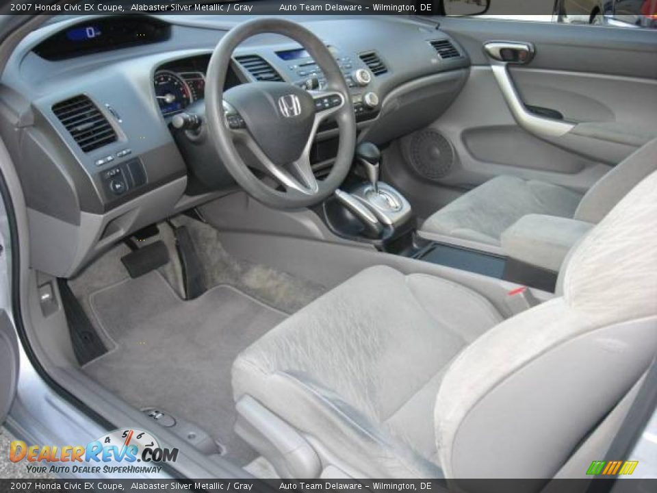 2007 Honda Civic EX Coupe Alabaster Silver Metallic / Gray Photo #11