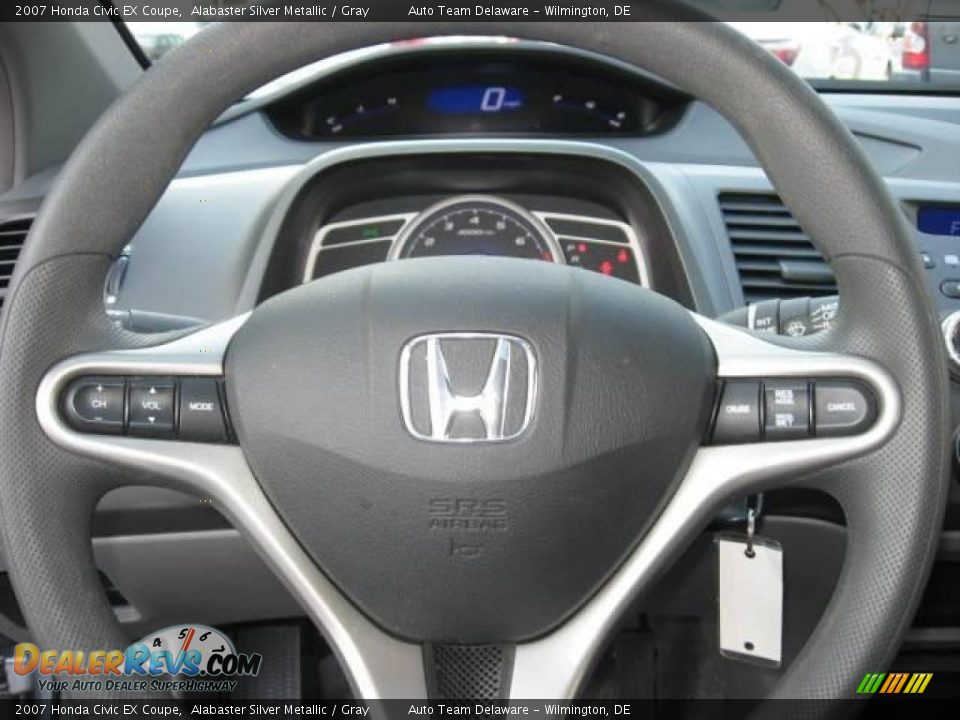2007 Honda Civic EX Coupe Alabaster Silver Metallic / Gray Photo #14
