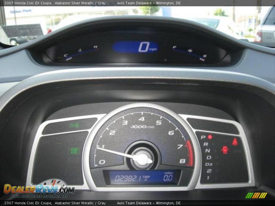 2007 Honda Civic EX Coupe Alabaster Silver Metallic / Gray Photo #15