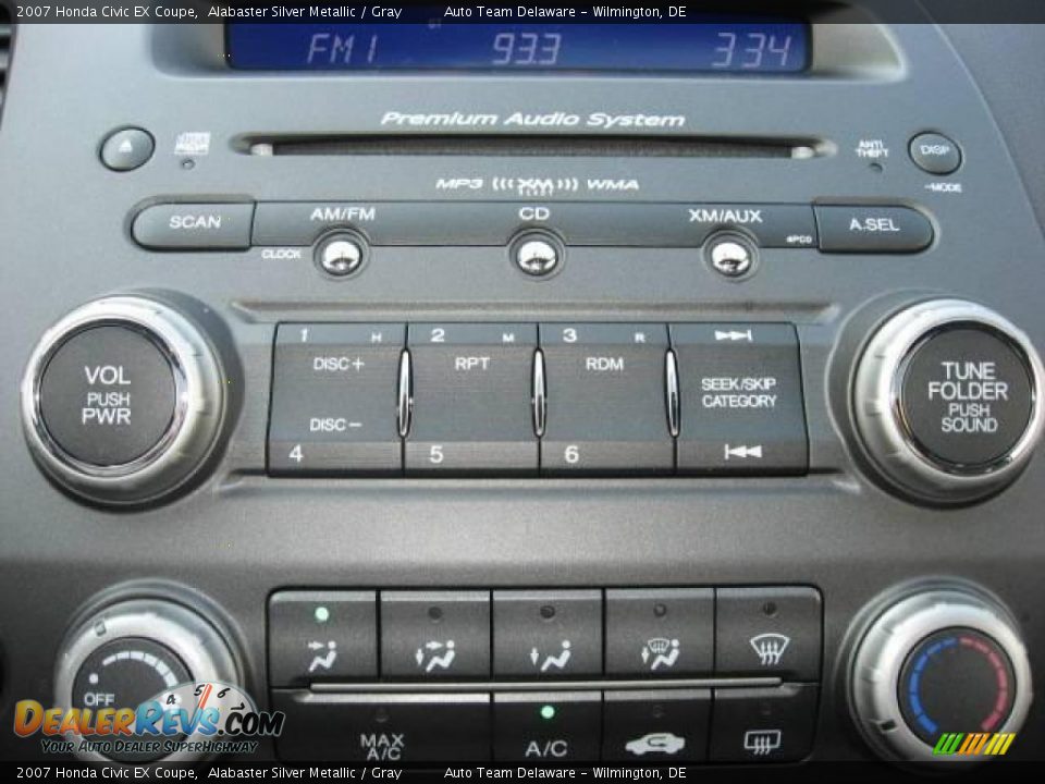 2007 Honda Civic EX Coupe Alabaster Silver Metallic / Gray Photo #19