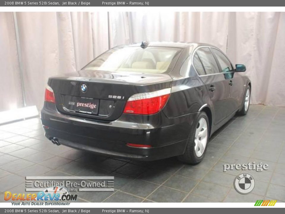2008 BMW 5 Series 528i Sedan Jet Black / Beige Photo #2