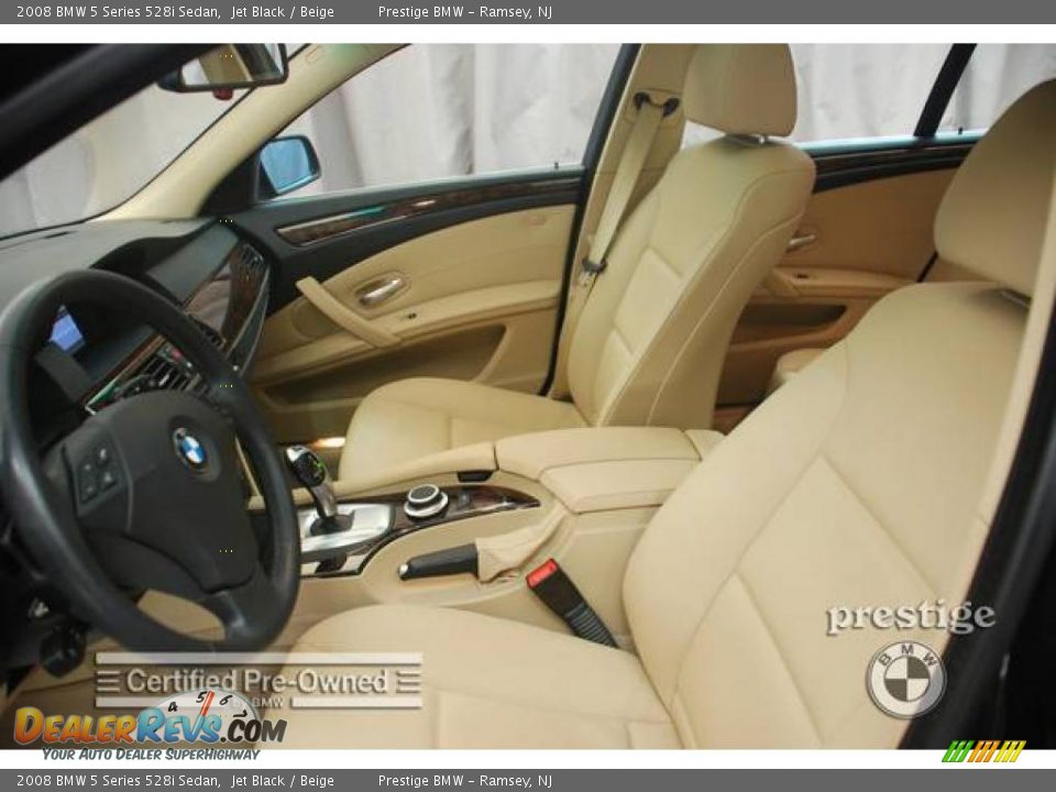 2008 BMW 5 Series 528i Sedan Jet Black / Beige Photo #5