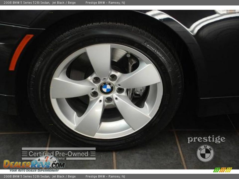 2008 BMW 5 Series 528i Sedan Jet Black / Beige Photo #8