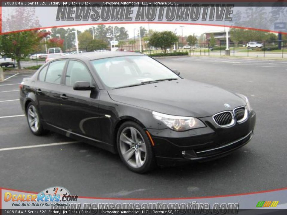 2008 BMW 5 Series 528i Sedan Jet Black / Black Photo #1