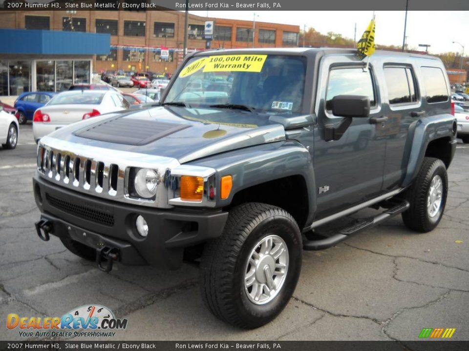 2007 Hummer H3 Slate Blue Metallic / Ebony Black Photo #18