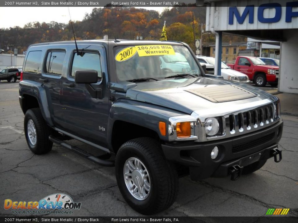 2007 Hummer H3 Slate Blue Metallic / Ebony Black Photo #20