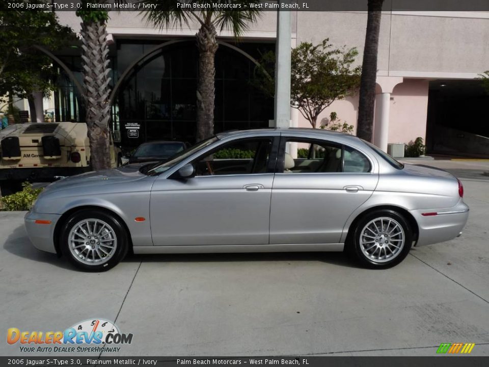 2006 Jaguar S-Type 3.0 Platinum Metallic / Ivory Photo #3