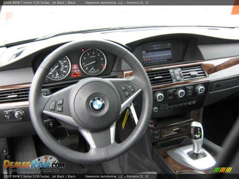 2008 BMW 5 Series 528i Sedan Jet Black / Black Photo #6