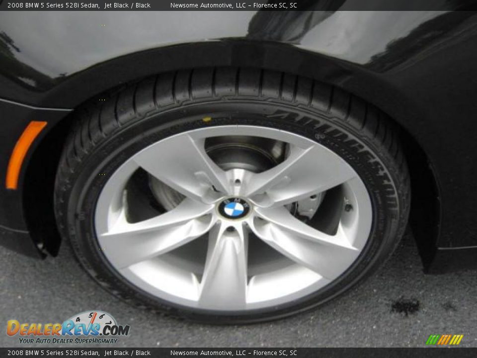2008 BMW 5 Series 528i Sedan Jet Black / Black Photo #24