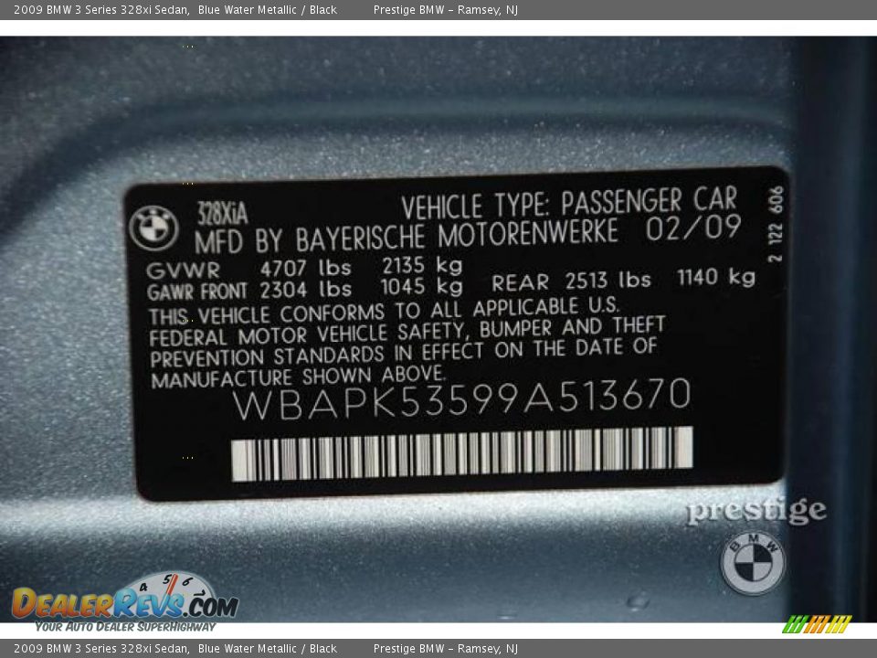 2009 BMW 3 Series 328xi Sedan Blue Water Metallic / Black Photo #7