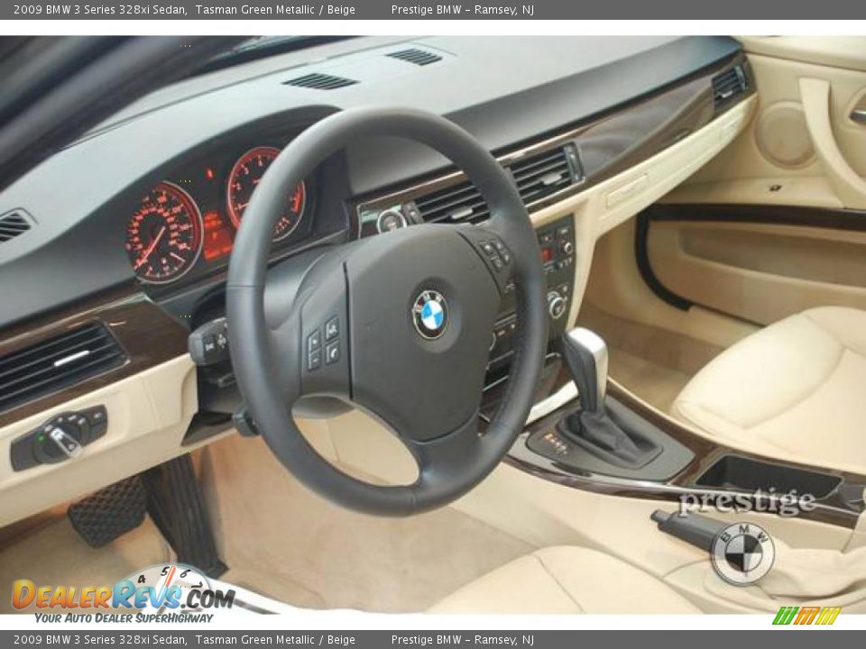 2009 BMW 3 Series 328xi Sedan Tasman Green Metallic / Beige Photo #4