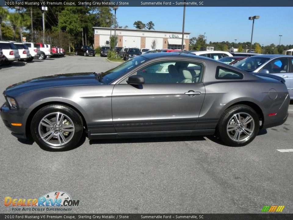 2010 Ford Mustang V6 Premium Coupe Sterling Grey Metallic / Stone Photo #2