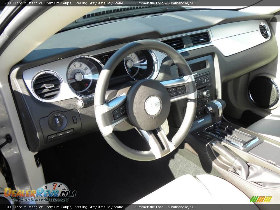 2010 Ford Mustang V6 Premium Coupe Sterling Grey Metallic / Stone Photo #3