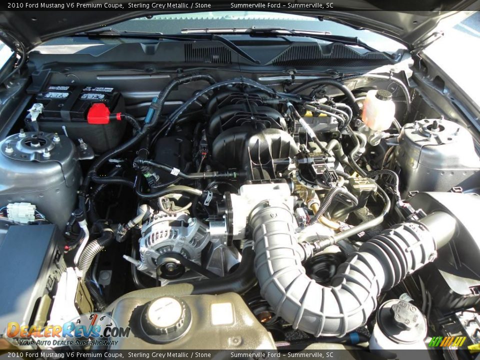 2010 Ford Mustang V6 Premium Coupe Sterling Grey Metallic / Stone Photo #15