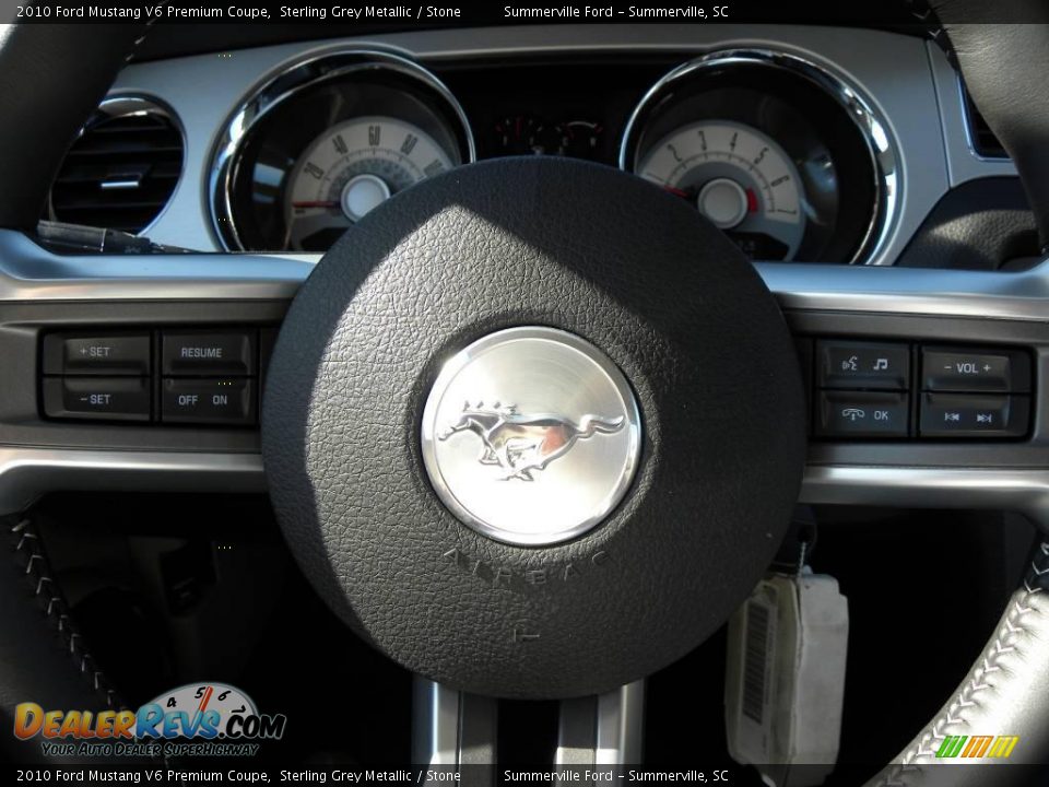 2010 Ford Mustang V6 Premium Coupe Sterling Grey Metallic / Stone Photo #18