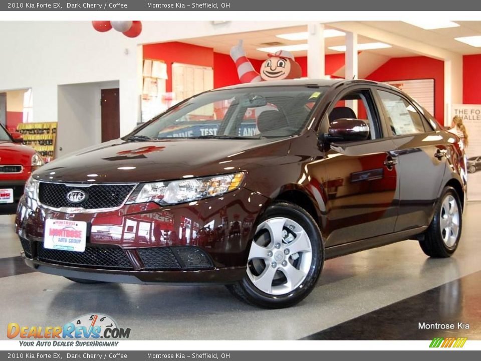 2010 Kia Forte EX Dark Cherry / Coffee Photo #2