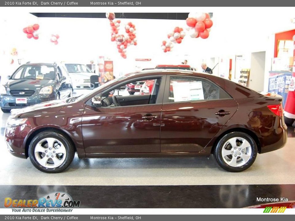 2010 Kia Forte EX Dark Cherry / Coffee Photo #3