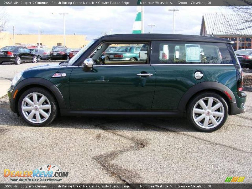 2008 Mini Cooper S Clubman British Racing Green Metallic / Gravity Tuscan Beige Photo #2