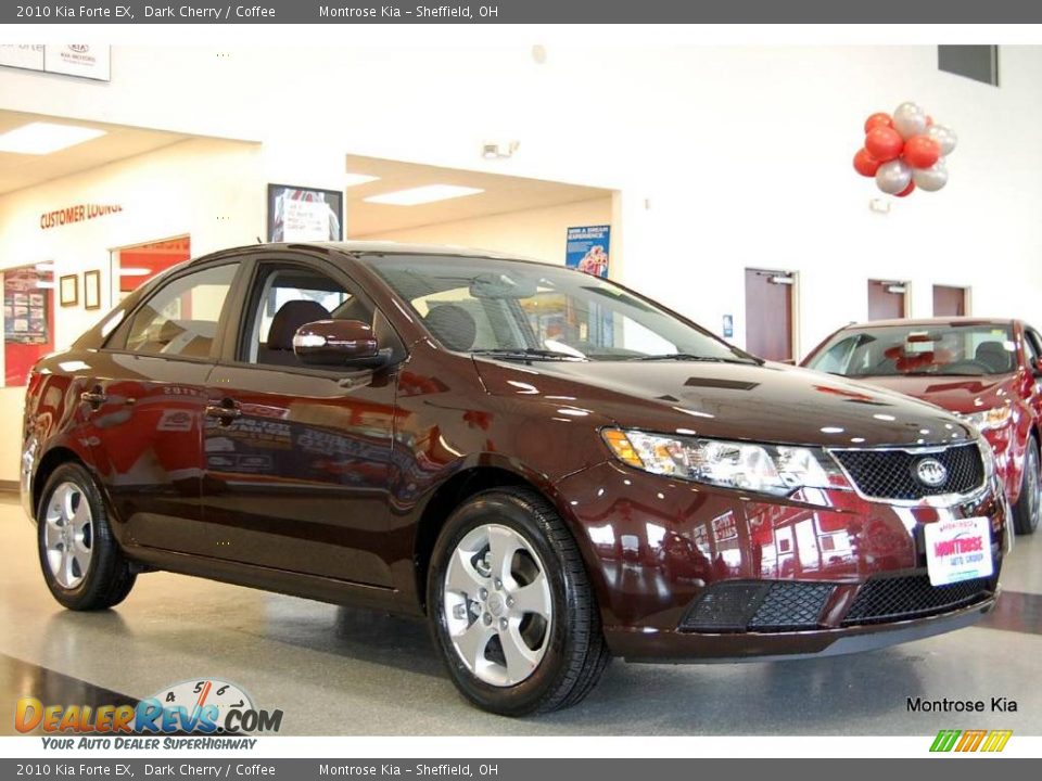 2010 Kia Forte EX Dark Cherry / Coffee Photo #9