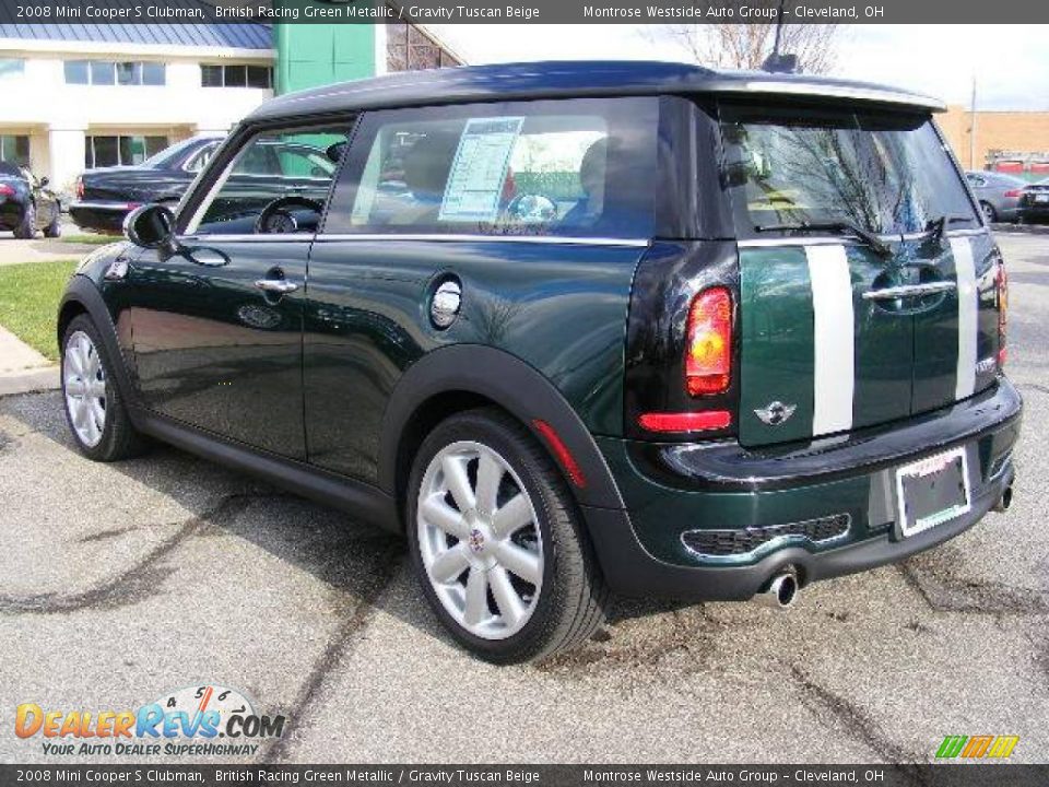 2008 Mini Cooper S Clubman British Racing Green Metallic / Gravity Tuscan Beige Photo #3