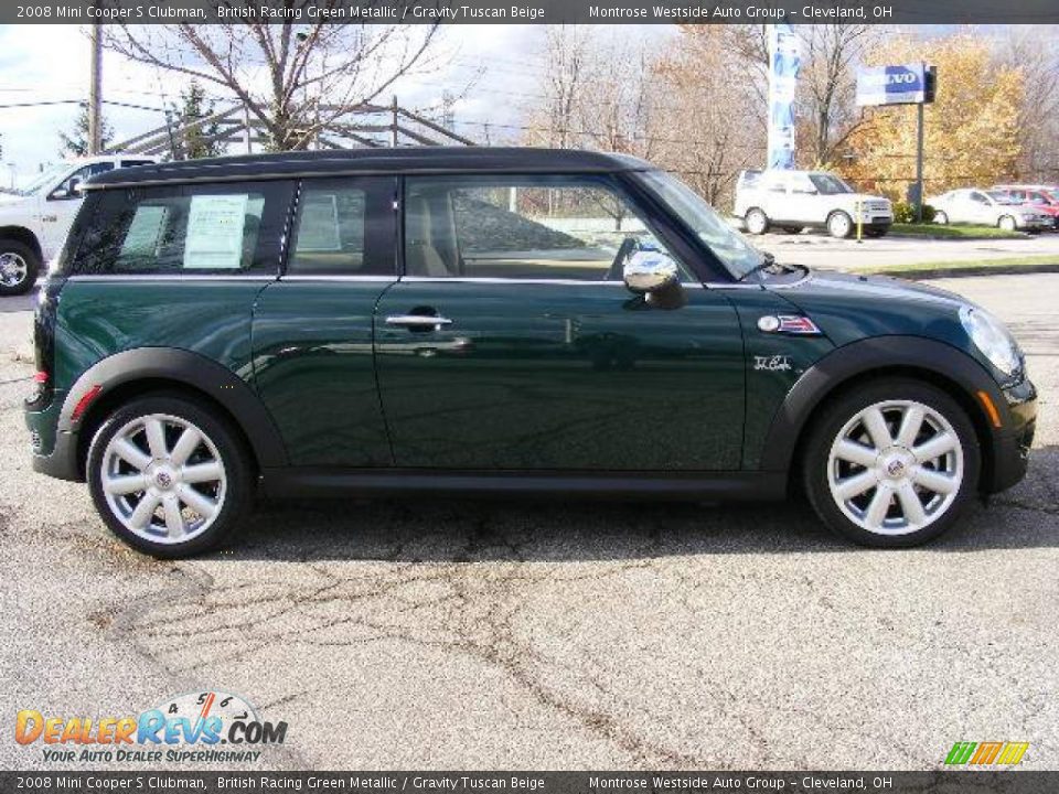 2008 Mini Cooper S Clubman British Racing Green Metallic / Gravity Tuscan Beige Photo #6