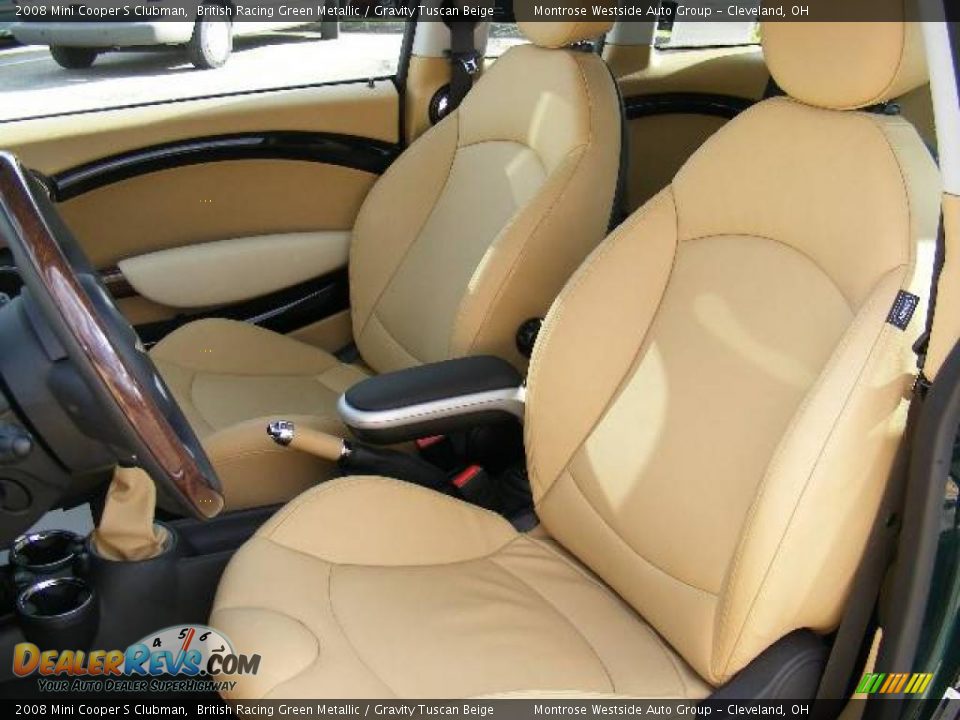 2008 Mini Cooper S Clubman British Racing Green Metallic / Gravity Tuscan Beige Photo #10