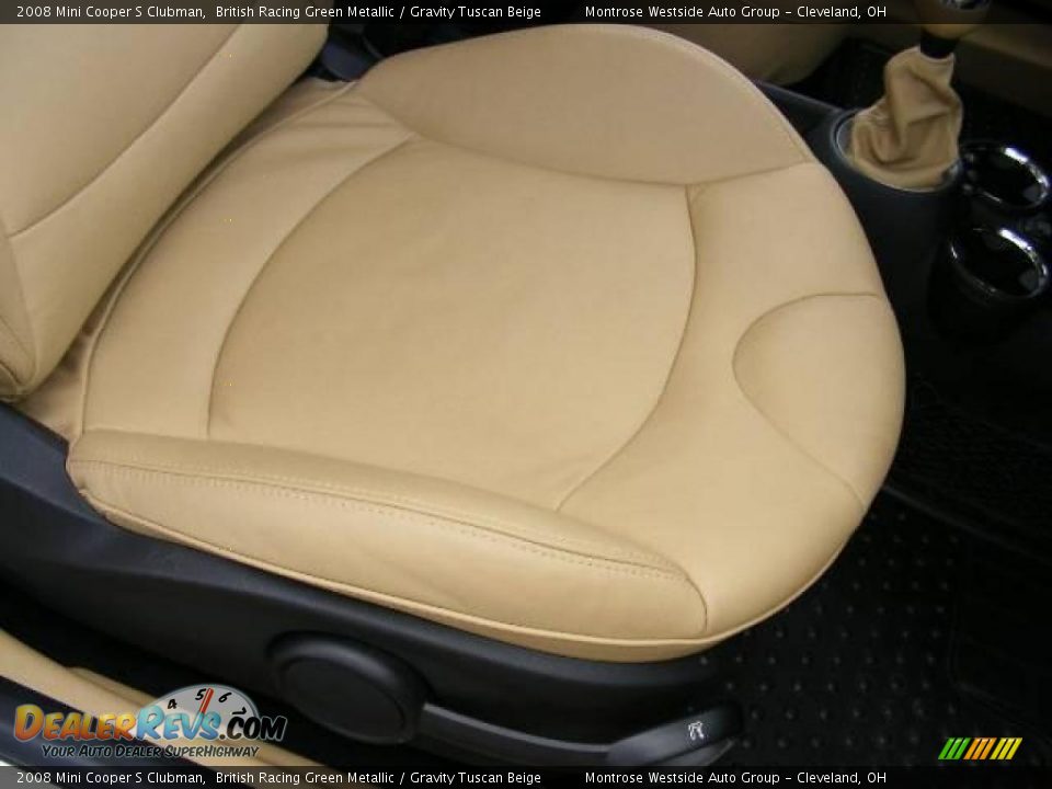 2008 Mini Cooper S Clubman British Racing Green Metallic / Gravity Tuscan Beige Photo #14