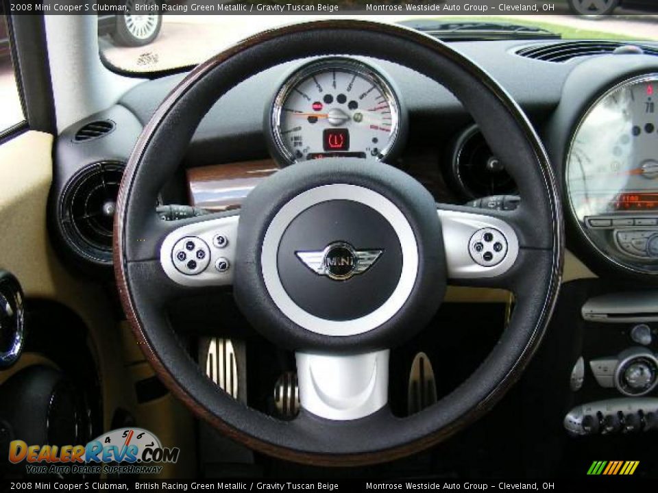 2008 Mini Cooper S Clubman British Racing Green Metallic / Gravity Tuscan Beige Photo #16