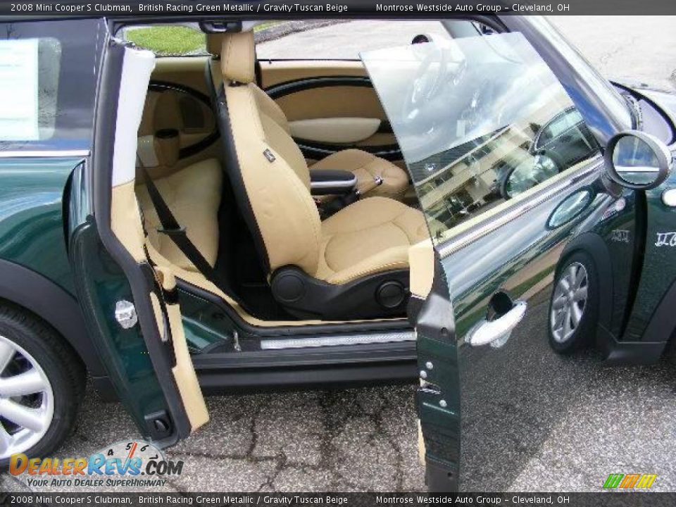 2008 Mini Cooper S Clubman British Racing Green Metallic / Gravity Tuscan Beige Photo #17