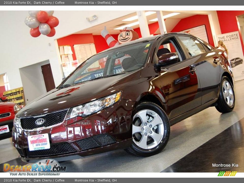 2010 Kia Forte EX Dark Cherry / Coffee Photo #1