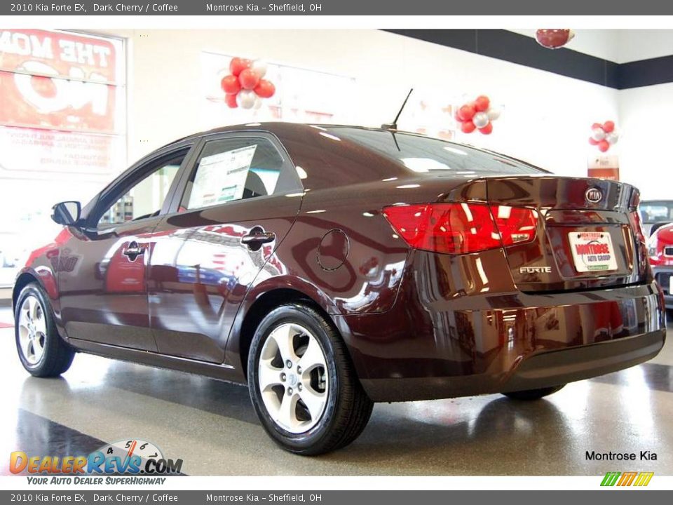 2010 Kia Forte EX Dark Cherry / Coffee Photo #4