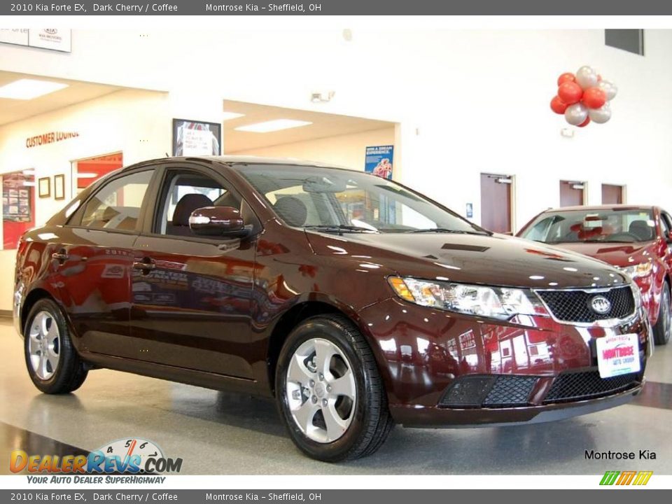 2010 Kia Forte EX Dark Cherry / Coffee Photo #9