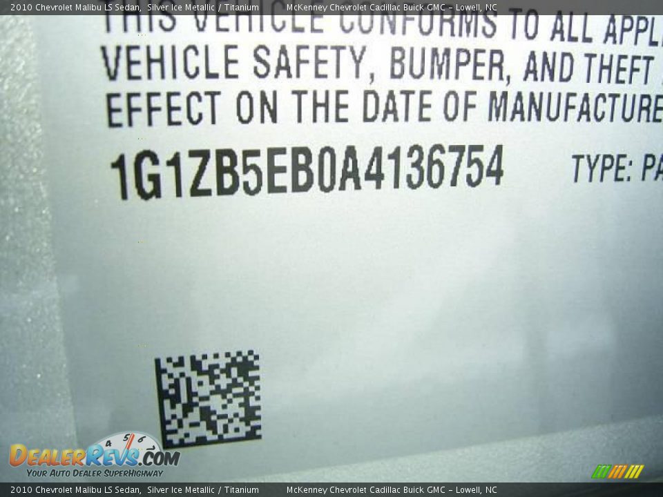2010 Chevrolet Malibu LS Sedan Silver Ice Metallic / Titanium Photo #10