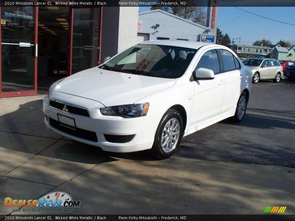 2010 Mitsubishi Lancer ES Wicked White Metallic / Black Photo #1