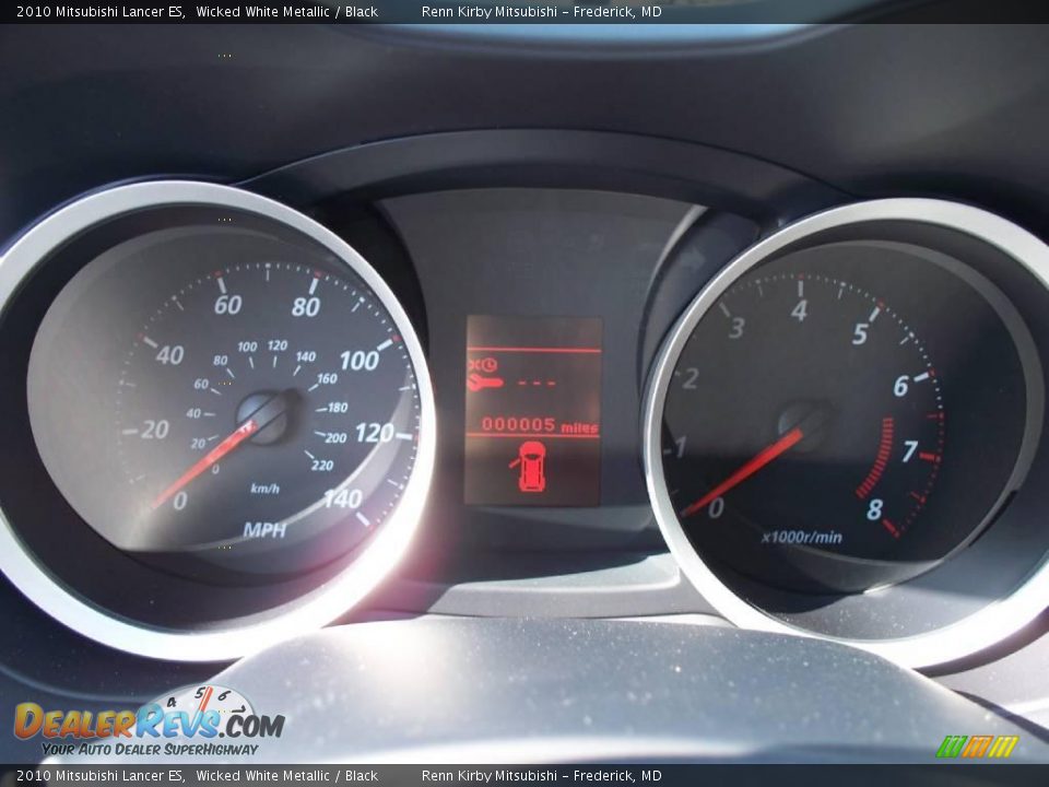 2010 Mitsubishi Lancer ES Wicked White Metallic / Black Photo #9